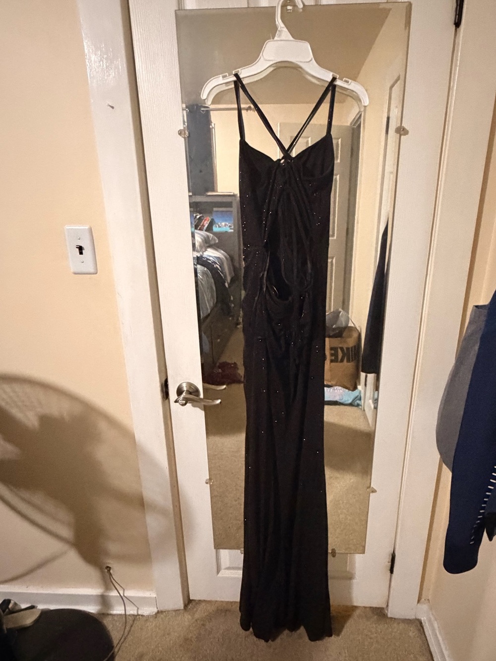 Boohoo Black Sequin Strappy Maxi Dress